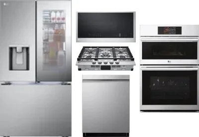 5 Piece Package Includes Refrigerator, Cooktop, Wall Oven, Microwave And Dishwasher