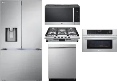 5 Piece Package Includes Refrigerator, Cooktop, Wall Oven, Microwave And Dishwasher