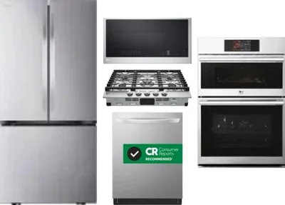5 Piece Package Includes Refrigerator, Cooktop, Wall Oven, Microwave And Dishwasher