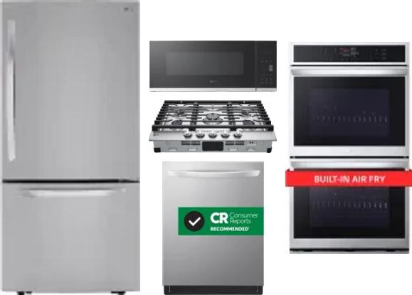 5 Piece Package Includes Refrigerator, Cooktop, Wall Oven, Microwave And Dishwasher