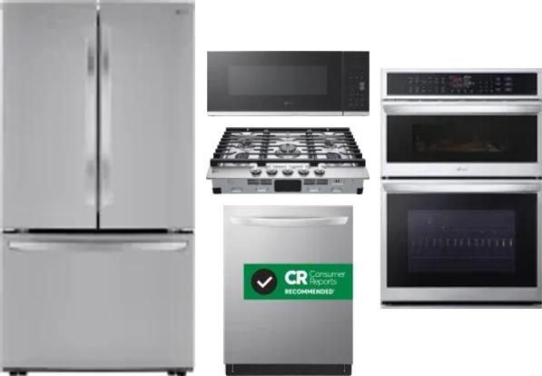 5 Piece Package Includes Refrigerator, Cooktop, Wall Oven, Microwave And Dishwasher