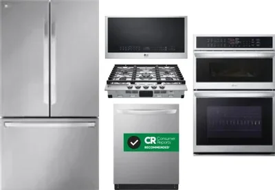 5 Piece Package Includes Refrigerator, Cooktop, Wall Oven, Microwave And Dishwasher