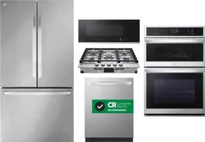 5 Piece Package Includes Refrigerator, Cooktop, Wall Oven, Microwave And Dishwasher