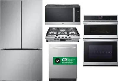 5 Piece Package Includes Refrigerator, Cooktop, Wall Oven, Microwave And Dishwasher