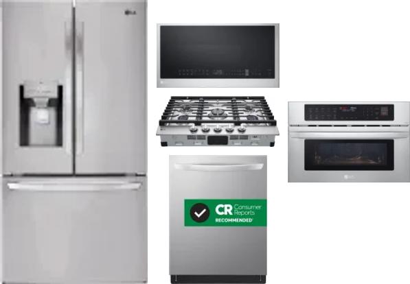5 Piece Package Includes Refrigerator, Cooktop, Wall Oven, Microwave And Dishwasher