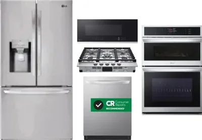 5 Piece Package Includes Refrigerator, Cooktop, Wall Oven, Microwave And Dishwasher