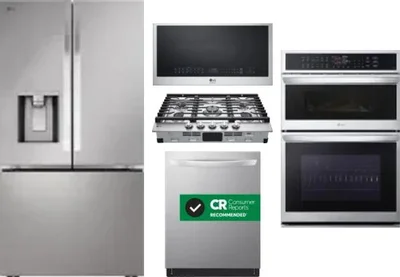 5 Piece Package Includes Refrigerator, Cooktop, Wall Oven, Microwave And Dishwasher