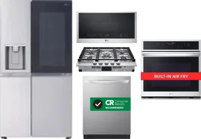 5 Piece Package Includes Refrigerator, Cooktop, Wall Oven, Microwave And Dishwasher