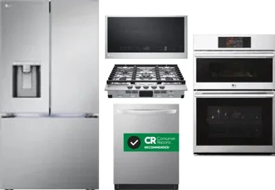 5 Piece Package Includes Refrigerator, Cooktop, Wall Oven, Microwave And Dishwasher