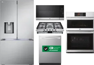 5 Piece Package Includes Refrigerator, Cooktop, Wall Oven, Microwave And Dishwasher
