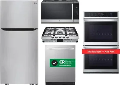 5 Piece Package Includes Refrigerator, Cooktop, Wall Oven, Microwave And Dishwasher