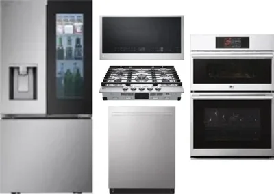 5 Piece Package Includes Refrigerator, Cooktop, Wall Oven, Microwave And Dishwasher