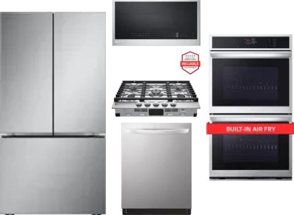 5 Piece Package Includes Refrigerator, Cooktop, Wall Oven, Microwave And Dishwasher