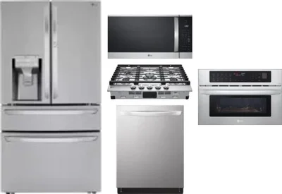 5 Piece Package Includes Refrigerator, Cooktop, Wall Oven, Microwave And Dishwasher