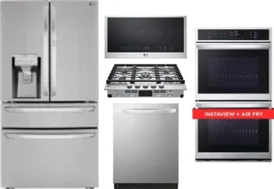 5 Piece Package Includes Refrigerator, Cooktop, Wall Oven, Microwave And Dishwasher