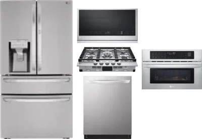 5 Piece Package Includes Refrigerator, Cooktop, Wall Oven, Microwave And Dishwasher