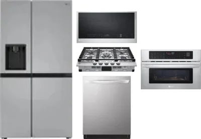 5 Piece Package Includes Refrigerator, Cooktop, Wall Oven, Microwave And Dishwasher