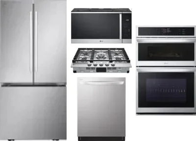 5 Piece Package Includes Refrigerator, Cooktop, Wall Oven, Microwave And Dishwasher