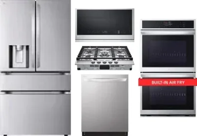 5 Piece Package Includes Refrigerator, Cooktop, Wall Oven, Microwave And Dishwasher