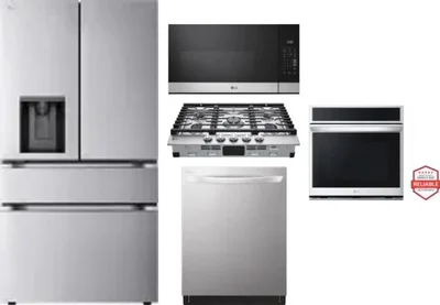 5 Piece Package Includes Refrigerator, Cooktop, Wall Oven, Microwave And Dishwasher