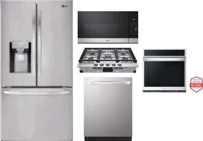 5 Piece Package Includes Refrigerator, Cooktop, Wall Oven, Microwave And Dishwasher