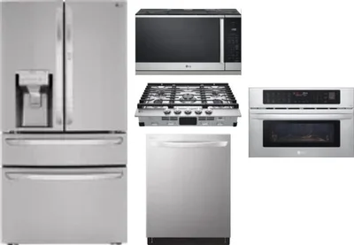 5 Piece Package Includes Refrigerator, Cooktop, Wall Oven, Microwave And Dishwasher