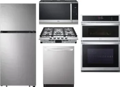5 Piece Package Includes Refrigerator, Cooktop, Wall Oven, Microwave And Dishwasher