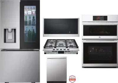 5 Piece Package Includes Refrigerator, Cooktop, Wall Oven, Microwave And Dishwasher