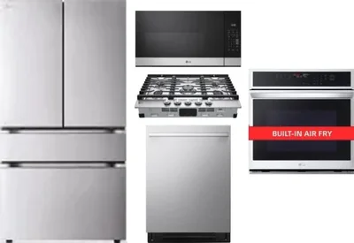 5 Piece Package Includes Refrigerator, Cooktop, Wall Oven, Microwave And Dishwasher
