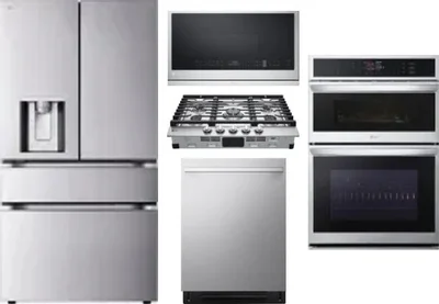 5 Piece Package Includes Refrigerator, Cooktop, Wall Oven, Microwave And Dishwasher