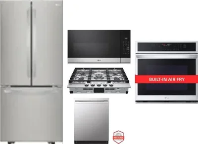 5 Piece Package Includes Refrigerator, Cooktop, Wall Oven, Microwave And Dishwasher