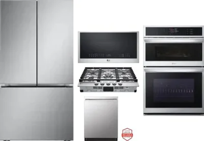 5 Piece Package Includes Refrigerator, Cooktop, Wall Oven, Microwave And Dishwasher