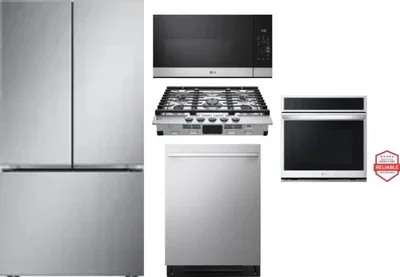 5 Piece Package Includes Refrigerator, Cooktop, Wall Oven, Microwave And Dishwasher