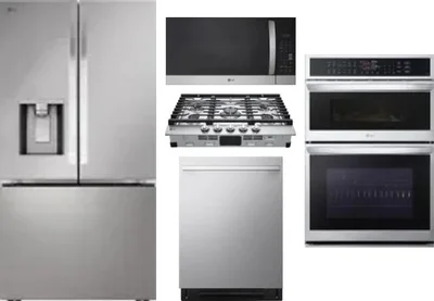 5 Piece Package Includes Refrigerator, Cooktop, Wall Oven, Microwave And Dishwasher