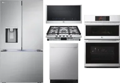 5 Piece Package Includes Refrigerator, Cooktop, Wall Oven, Microwave And Dishwasher
