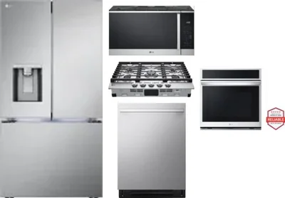 5 Piece Package Includes Refrigerator, Cooktop, Wall Oven, Microwave And Dishwasher