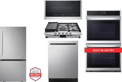 5 Piece Package Includes Refrigerator, Cooktop, Wall Oven, Microwave And Dishwasher