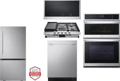 5 Piece Package Includes Refrigerator, Cooktop, Wall Oven, Microwave And Dishwasher