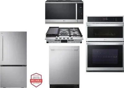 5 Piece Package Includes Refrigerator, Cooktop, Wall Oven, Microwave And Dishwasher