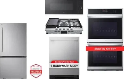 5 Piece Package Includes Refrigerator, Cooktop, Wall Oven, Microwave And Dishwasher