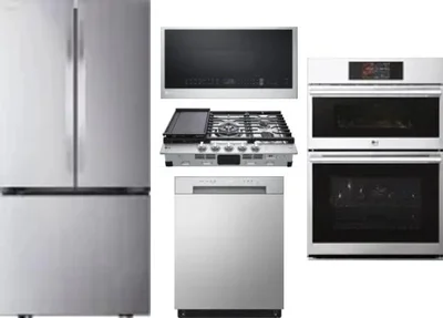 5 Piece Package Includes Refrigerator, Cooktop, Wall Oven, Microwave And Dishwasher