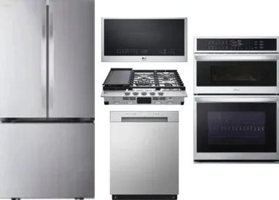 5 Piece Package Includes Refrigerator, Cooktop, Wall Oven, Microwave And Dishwasher