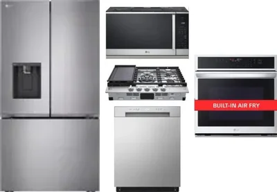 5 Piece Package Includes Refrigerator, Cooktop, Wall Oven, Microwave And Dishwasher