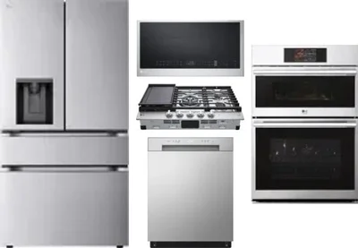 5 Piece Package Includes Refrigerator, Cooktop, Wall Oven, Microwave And Dishwasher
