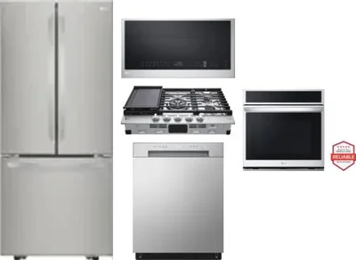 5 Piece Package Includes Refrigerator, Cooktop, Wall Oven, Microwave And Dishwasher