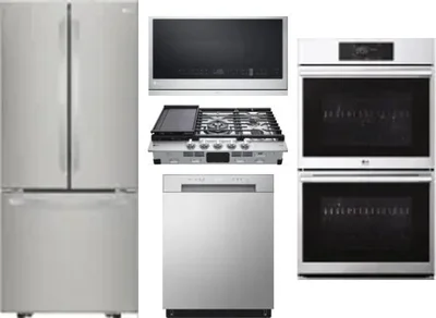 5 Piece Package Includes Refrigerator, Cooktop, Wall Oven, Microwave And Dishwasher