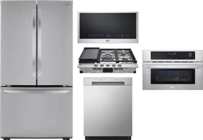 5 Piece Package Includes Refrigerator, Cooktop, Wall Oven, Microwave And Dishwasher