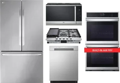 5 Piece Package Includes Refrigerator, Cooktop, Wall Oven, Microwave And Dishwasher