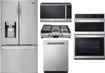 5 Piece Package Includes Refrigerator, Cooktop, Wall Oven, Microwave And Dishwasher
