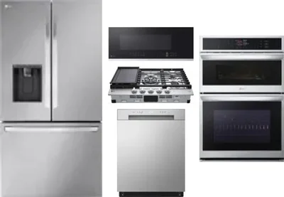 5 Piece Package Includes Refrigerator, Cooktop, Wall Oven, Microwave And Dishwasher